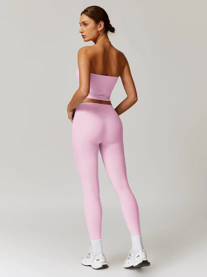 Autumn Winter Fleece Back Yoga Set, High Waist Tight Fit Long Sleeve Workout Clothes - image 6