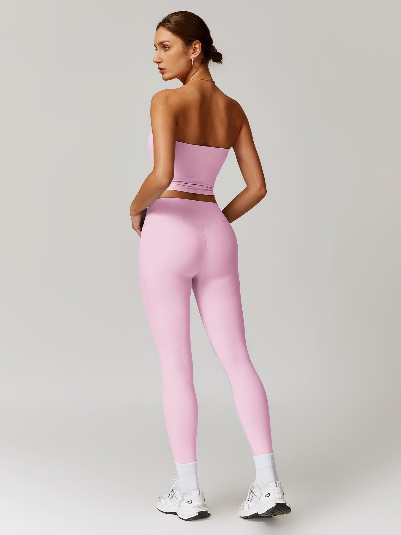 Autumn Winter Fleece Back Yoga Set, High Waist Tight Fit Long Sleeve Workout Clothes - image 13