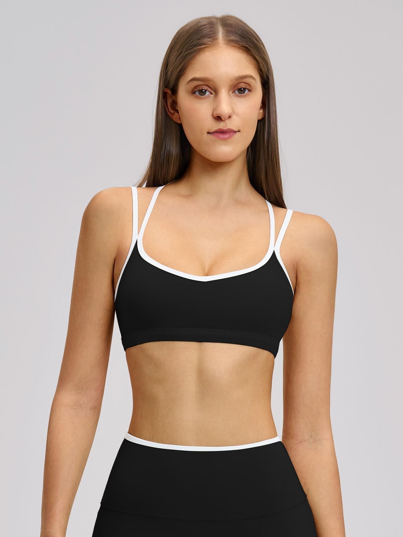 Colorblock Skin-Touch Sports Bra, Sporty Bra - image 9
