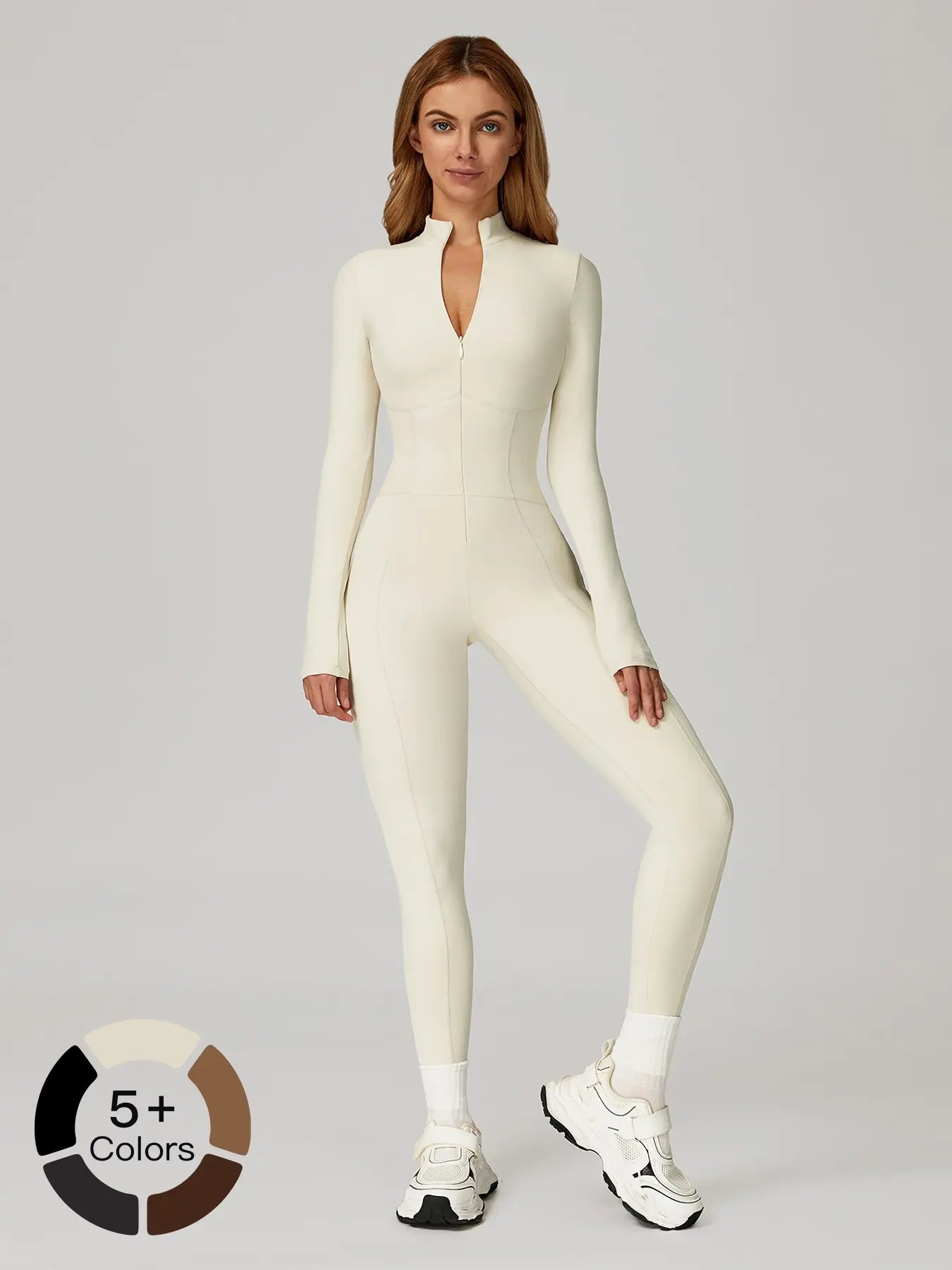 One-Piece Bodysuit with Stand Collar and Zipper, Warm Long Sleeve Outdoor Leisure Sports Fitness Yoga… - image 6