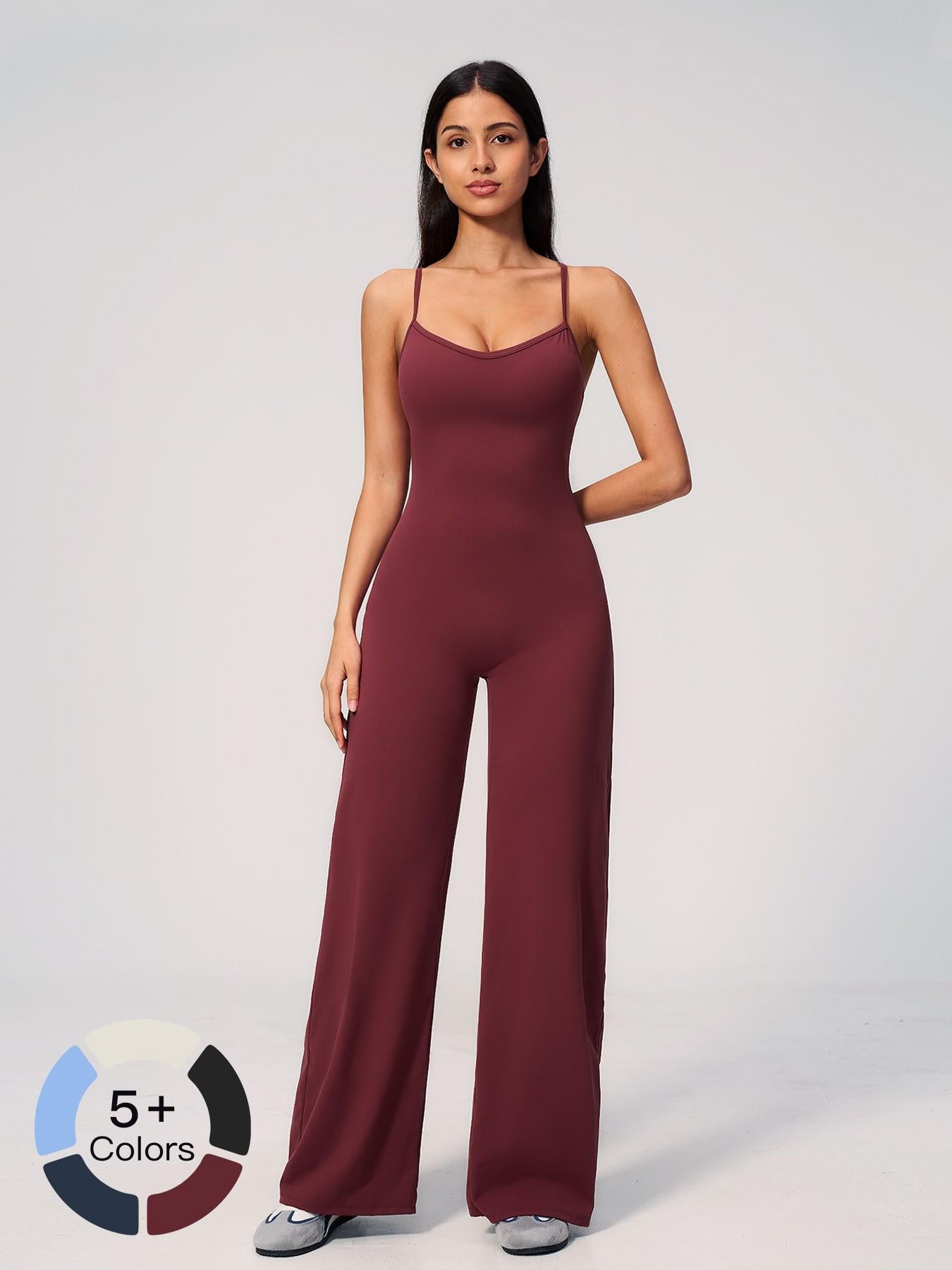 Cross Back Yoga Jumpsuit for Women, Sporty Style - image 18