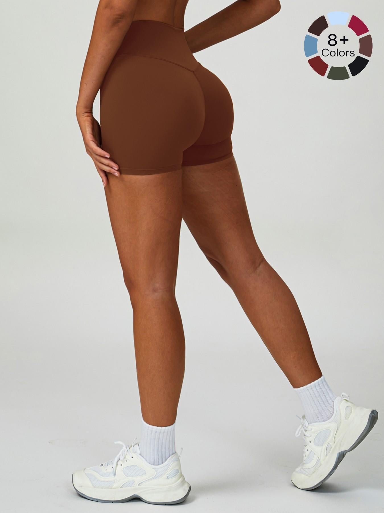 Women's High-Waisted Yoga Shorts, Athleisure Shorts - image 19