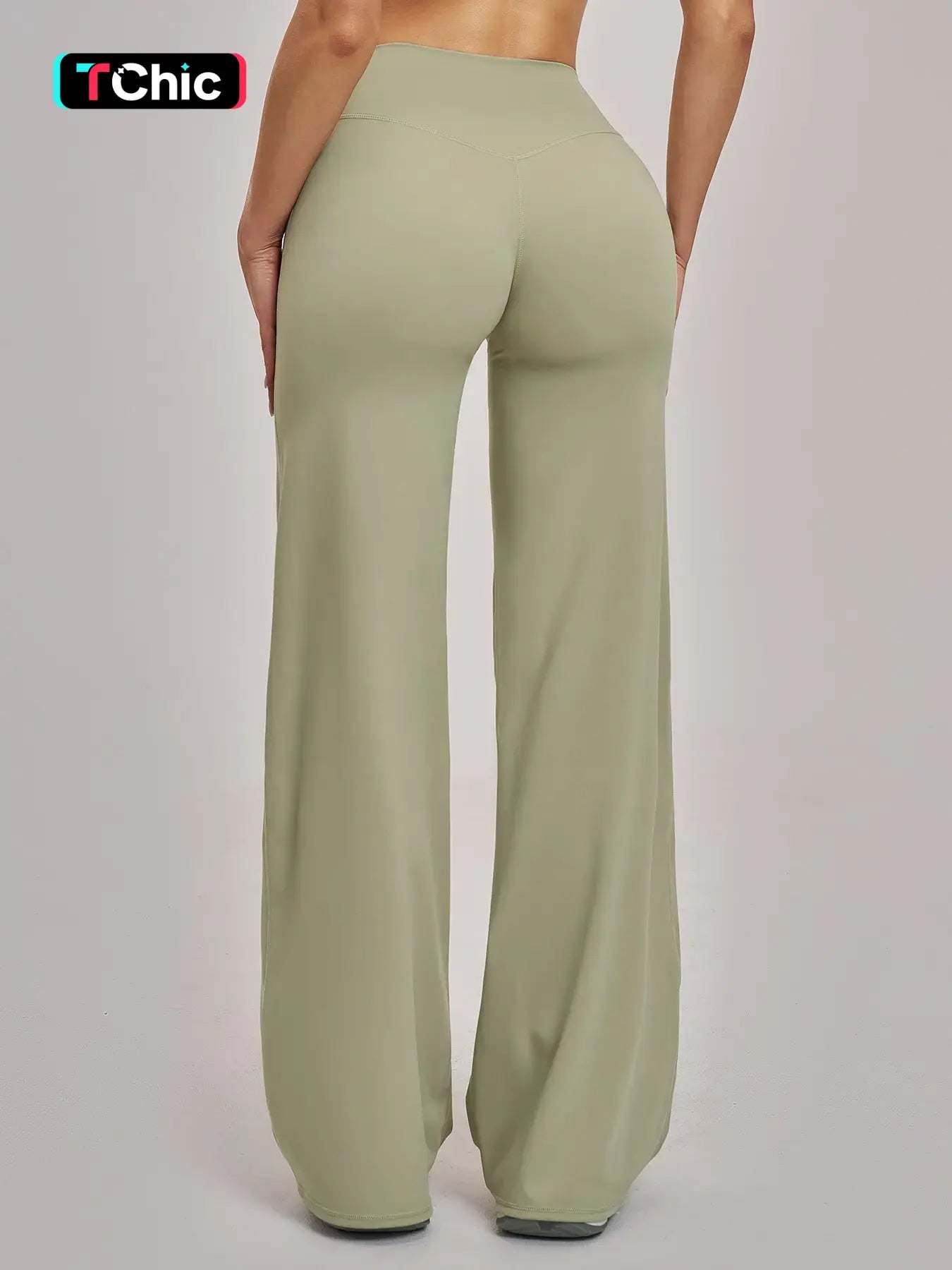 High Waist Flare Leg Yoga Pants, Casual Dance Workout Trousers