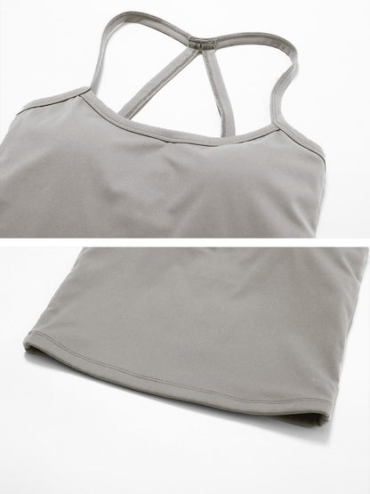 Women's Solid Backless Sports Cami Top, Quick Drying Breathable Sports Cami Top - image 17