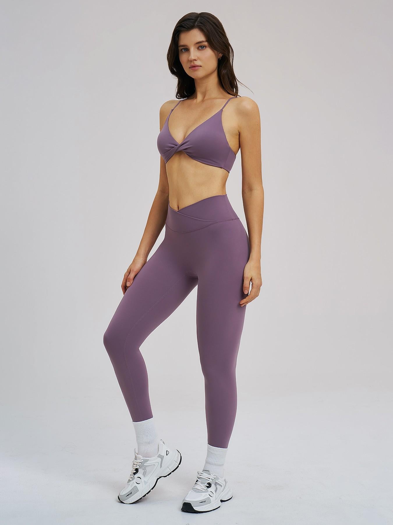 Cross-Border Yoga Set, Fleece-Lined Thin Strap Back Support Tight Fit - image 13