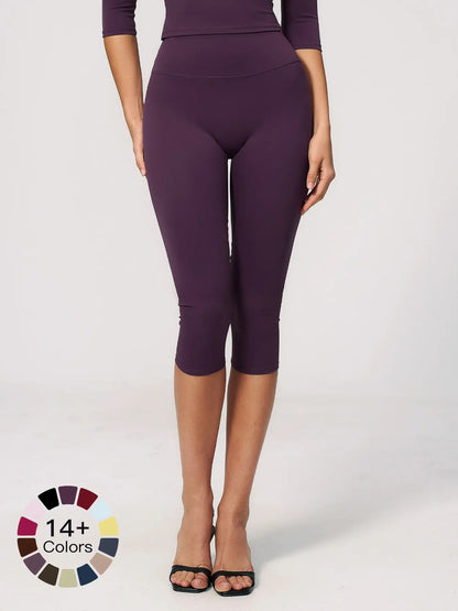 Cross-Border Fleece Yoga Pants, High-Waisted Tight Fit Slimming Gym Shorts