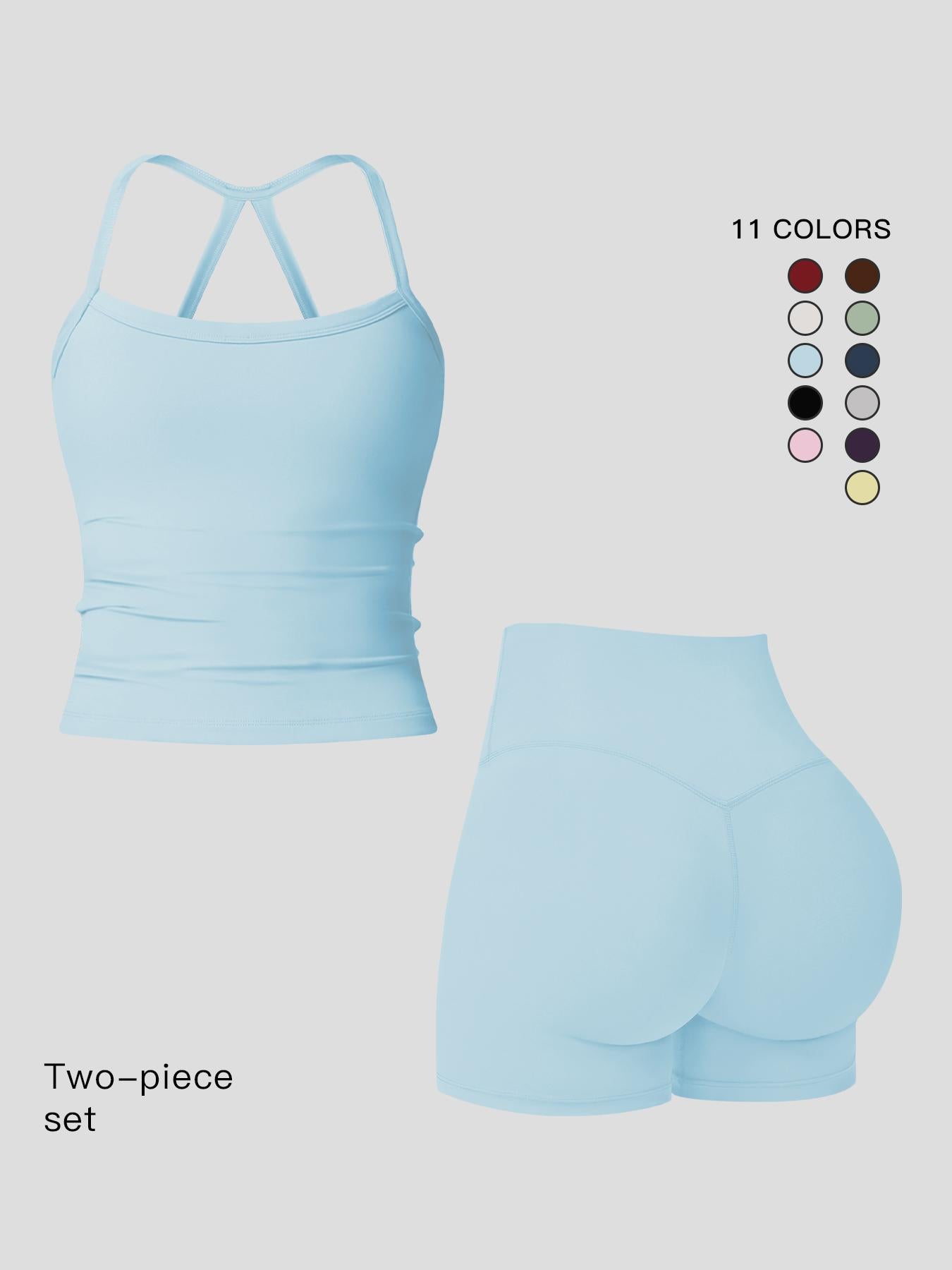 Women's Quick-Dry Yoga Set, Tight-Fitting Fleece Lined Activewear - image 25