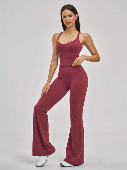 Women's Fitted Yoga Set, Cross-Back Design - image 3