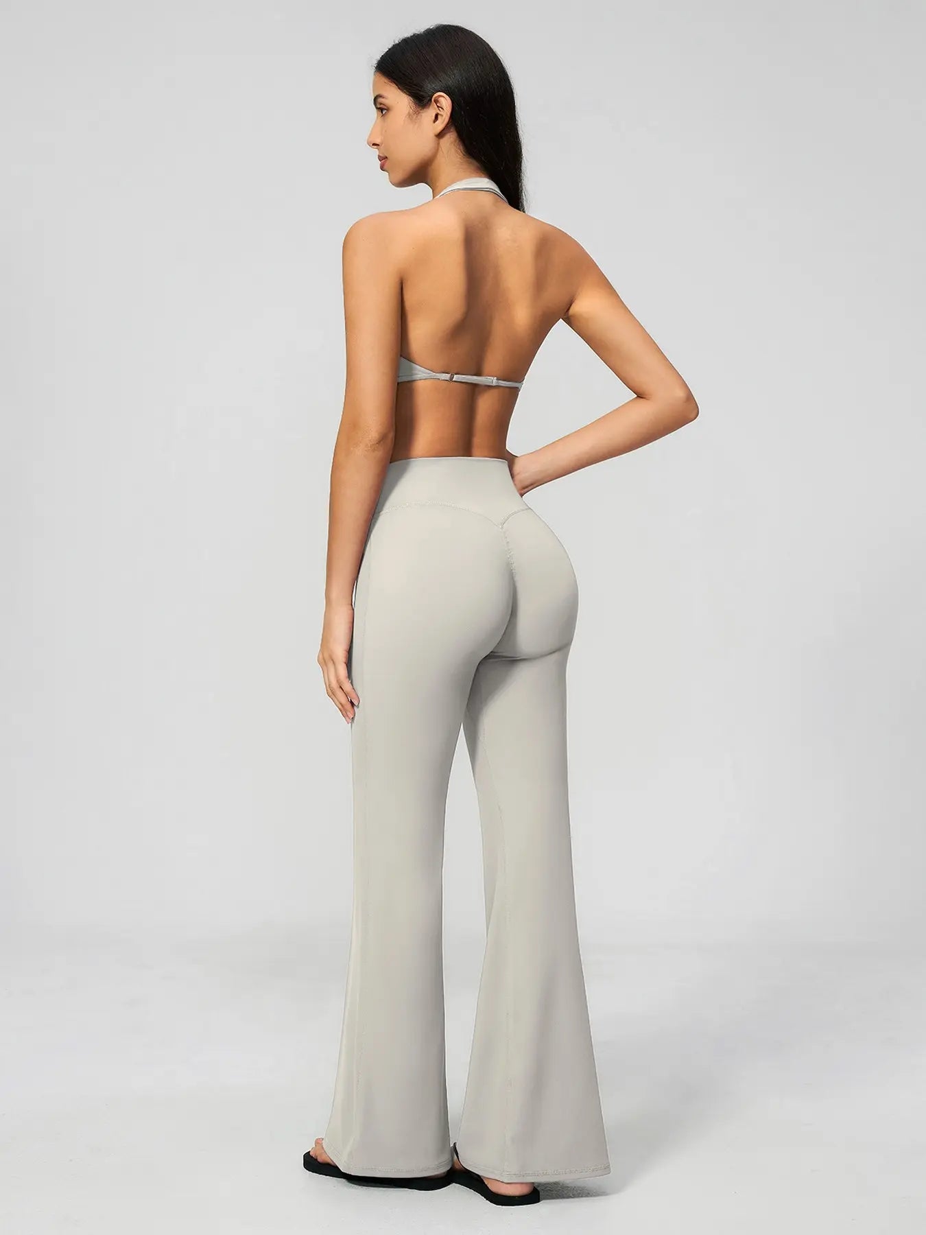 Fleece Yoga Set, Deep V Backless Waist Cinch Tight Butt Lift Fitness Running Sports Set - image 6