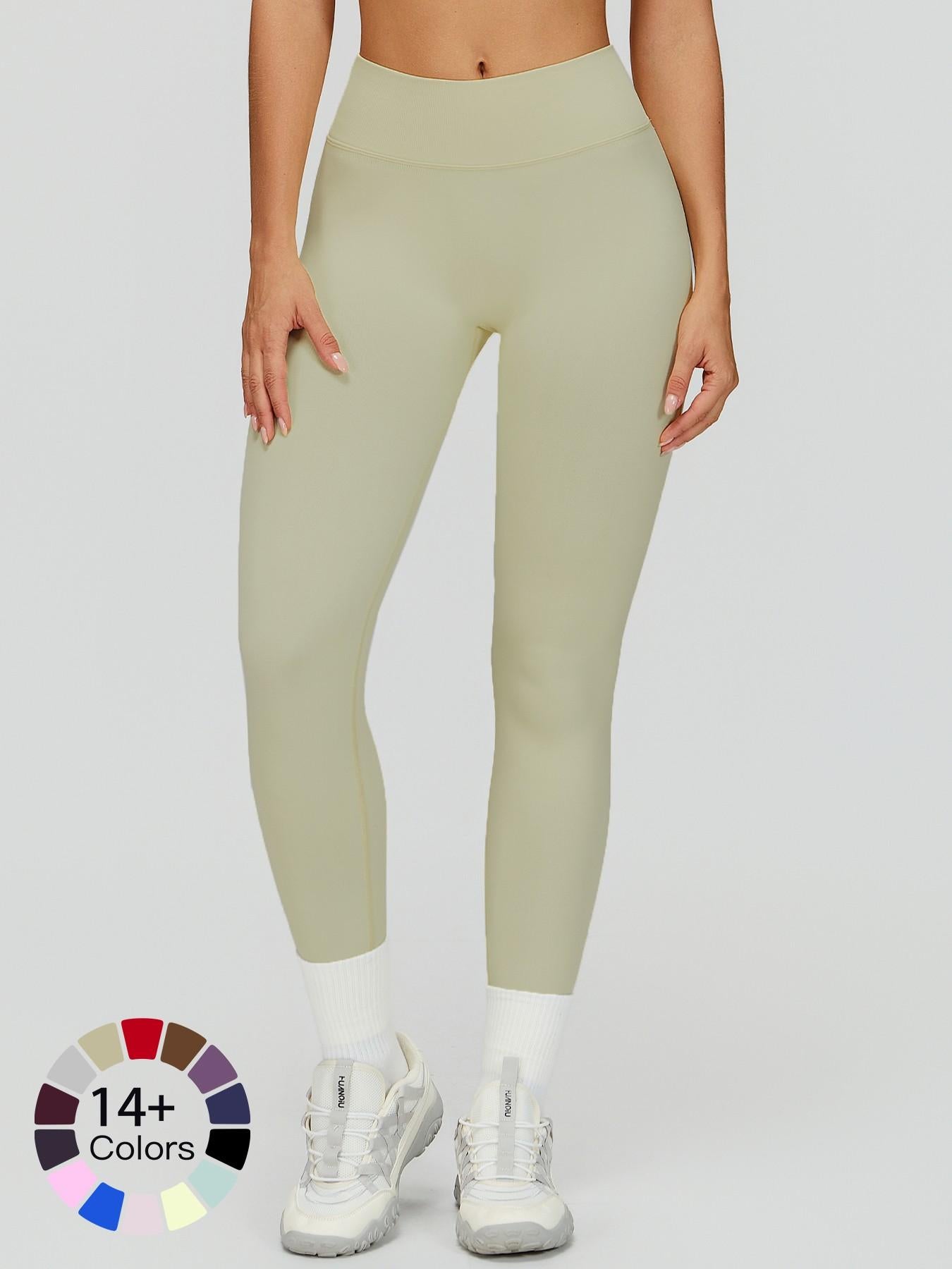 Seamless Peach Butt Yoga Pants, V-Shape Tight Fit Slimming Running Sports Quick-Dry Fitness Long Pants - image 25
