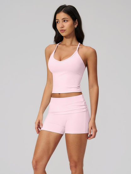 Cross-Border Fuzzy Yoga Set, Halter Backless High-End Fitness Running Sports Yoga Wear - image 16