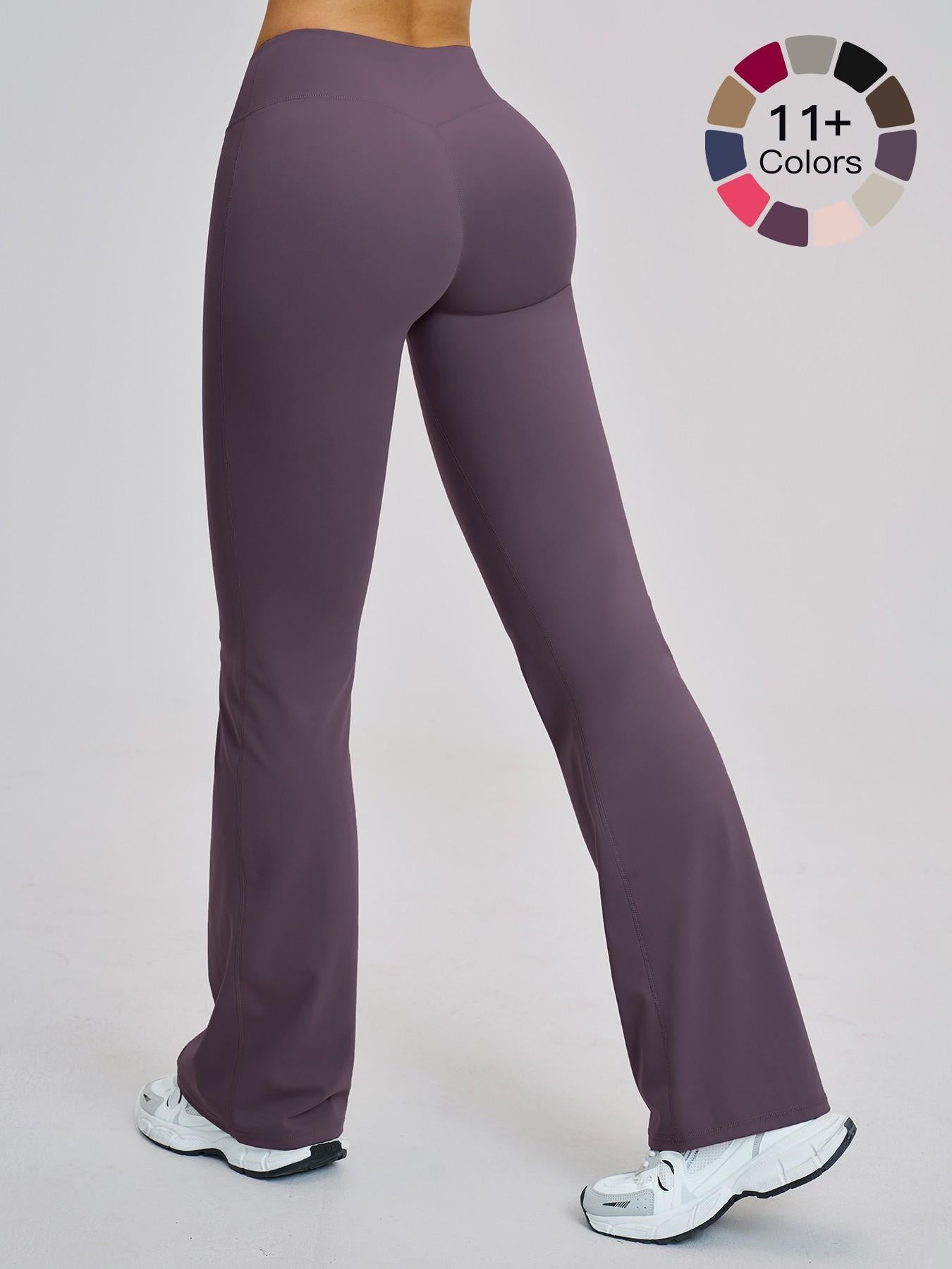 High Waist Yoga Pants, Fitted Wide Leg Bell Bottoms - image 25