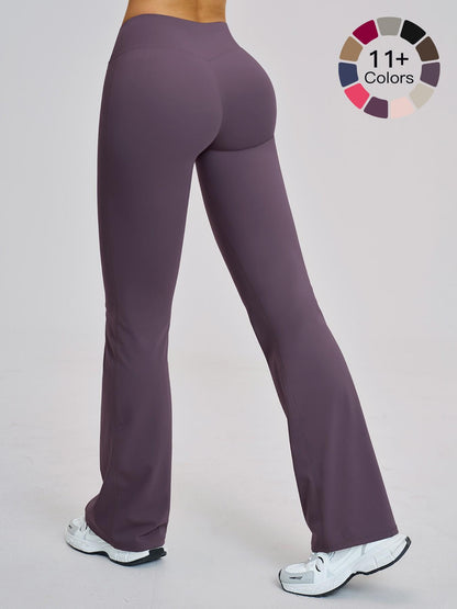 High Waist Yoga Pants, Fitted Wide Leg Bell Bottoms - image 25