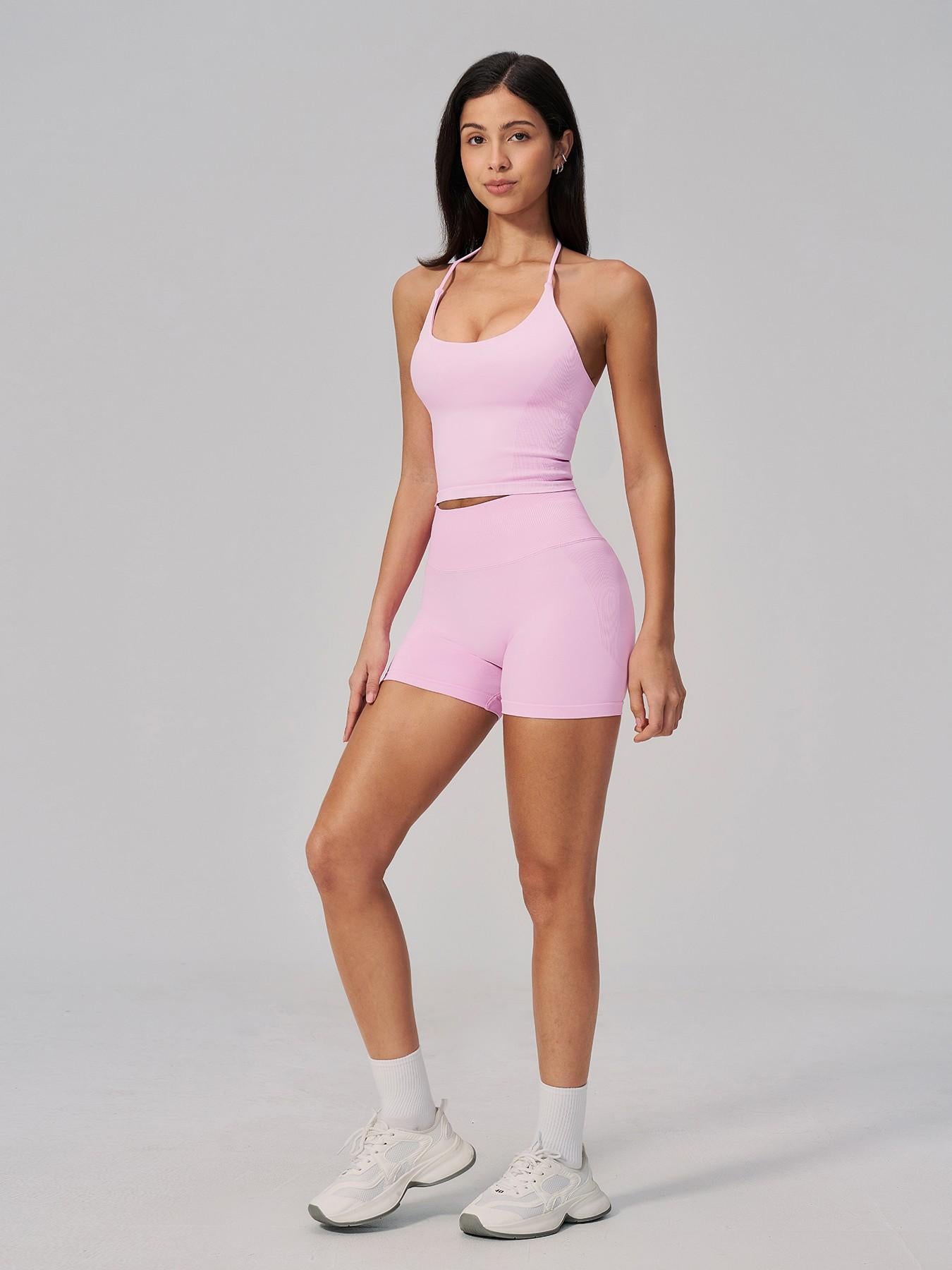 Seamless Athletic Yoga Set Neckline Back Beauty Lift Butt Tight Outdoor Running Fitness Two-Piece Women's - image 13