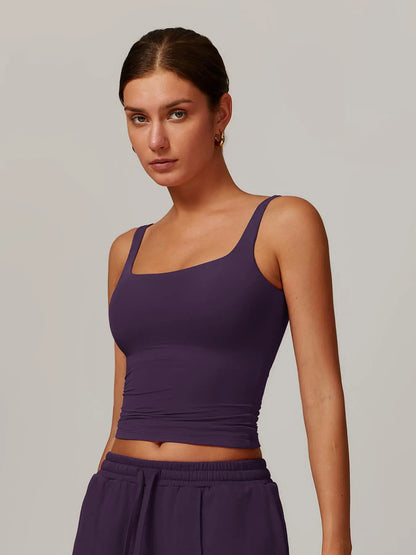 Women's Solid Color Sports Singlet with Built-In Bra Cups, High Stretch Comfortable Breathable Quick… - image 6
