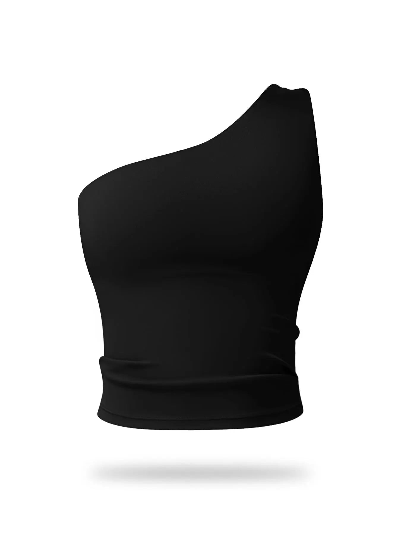 Women's Solid Color One Shoulder Sports Bra, High Stretch Comfortable Breathable Quick Drying Yoga Bra - image 4