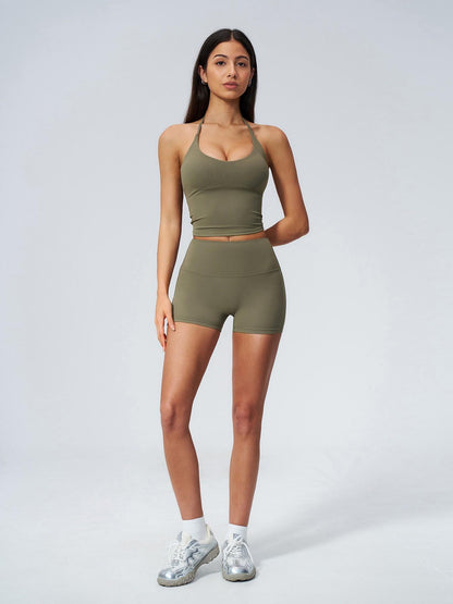 Women's Yoga Set with Padded Bra, Backless High-Waisted Quick-Dry Sportswear - image 15