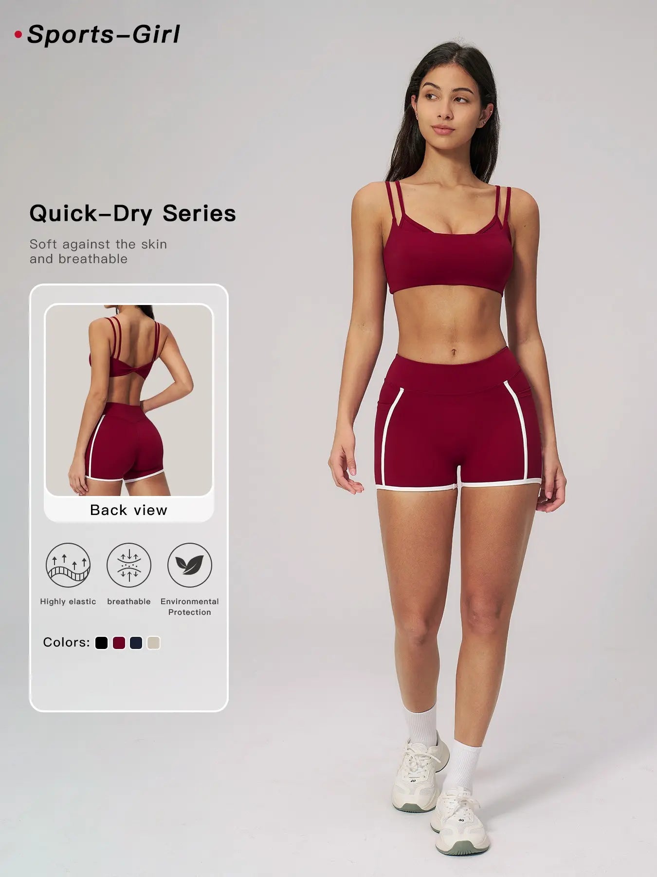 Women's Bare-Look Yoga Set, Contrast Stitching - image 5