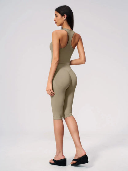Women's Yoga Set, High-End V Neck Fitness Wear - image 8