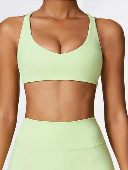 Women's Solid Wireless Sports Bra, Breathable Comfortable Sports Bra