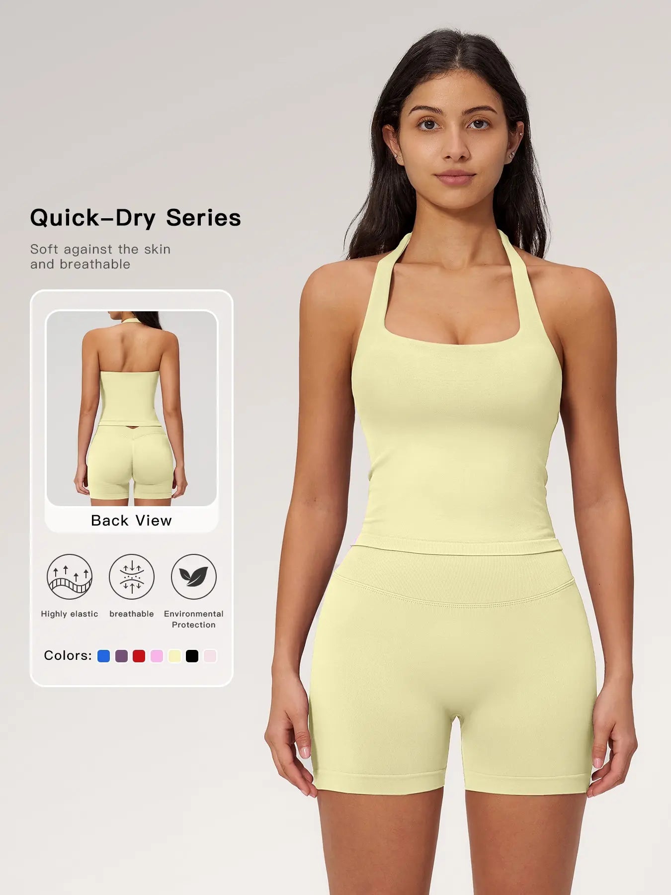 Seamless Yoga Set for Women, Tight Running Quick-Dry Sports Tank Top - image 7