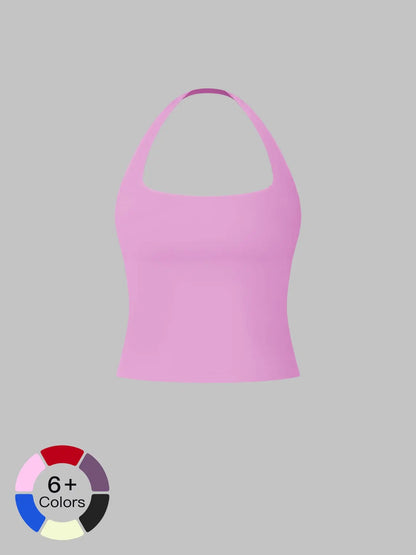 Women's New Halter Yoga Tank Top, Outdoor Square Sport Fitness Tight Quick-Dry Vest