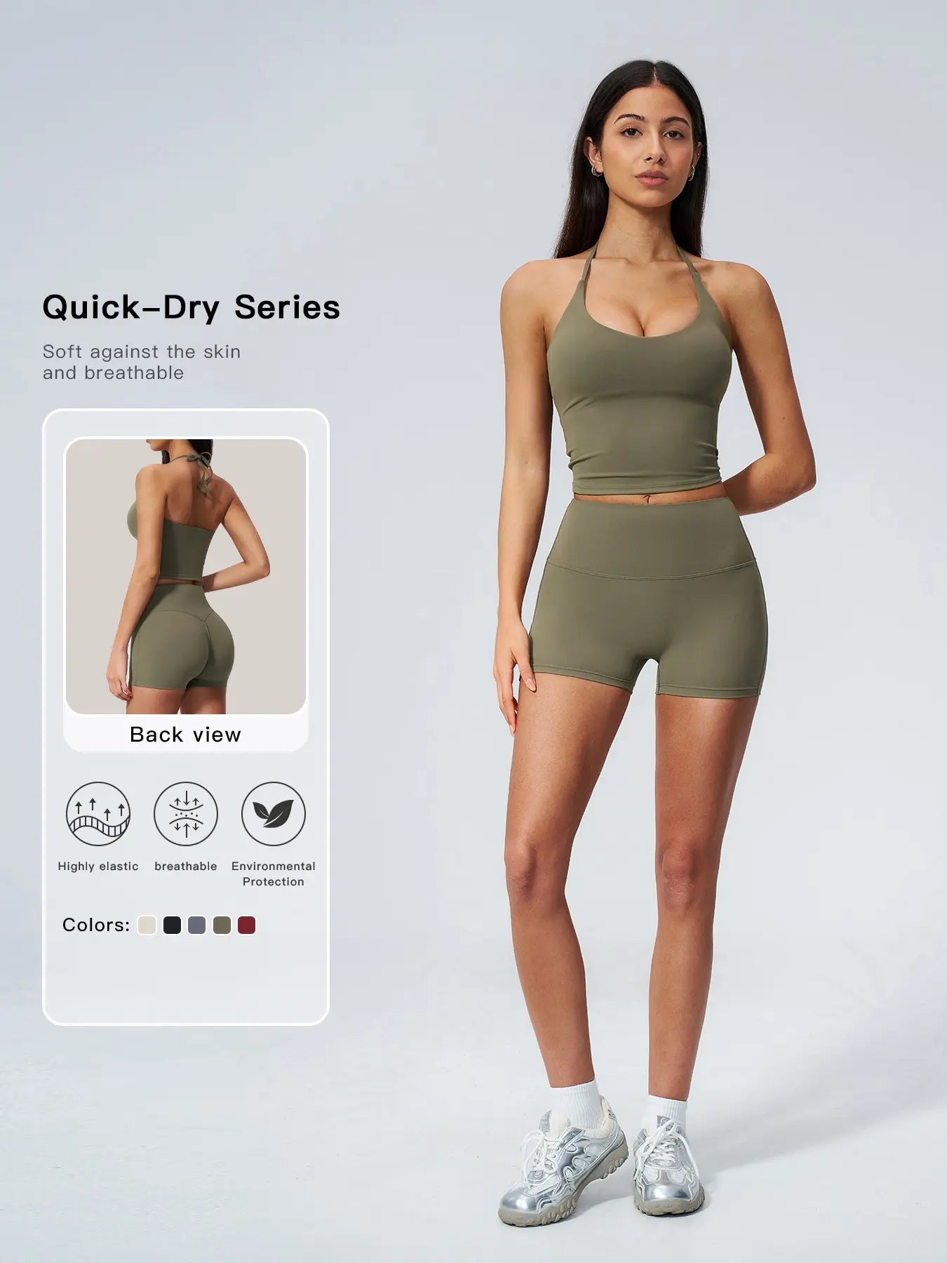 Women's Yoga Set with Padded Bra, Backless High-Waisted Quick-Dry Sportswear - image 4