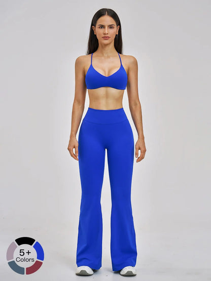 Cross-Border Tight Back Yoga Set, Fleece Fashion Micro Fitness Sports Set