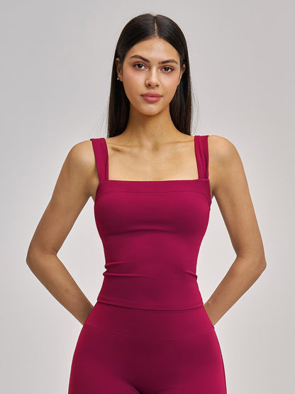 High Elasticity Square Neck Yoga Tank Top with Chest Padding, Outdoor Fitness Sports Bra for Women - image 14