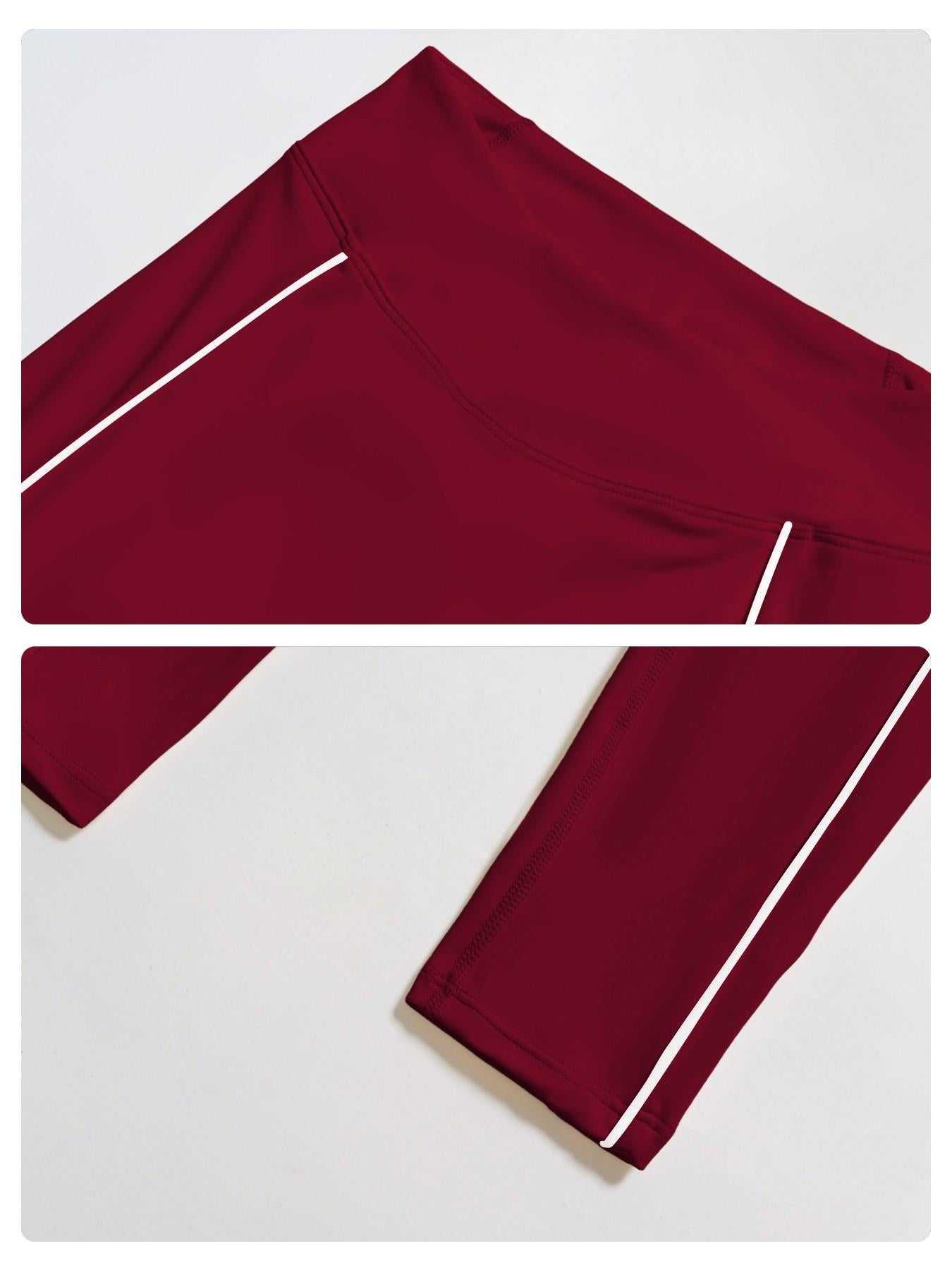 Women's Bare-Look Yoga Set, Contrast Stitching - image 17