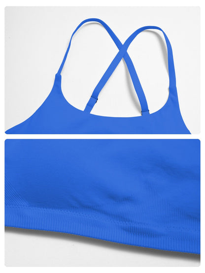 Seamless Cross Back Sports Bra, Adjustable Running Yoga Bra - image 16
