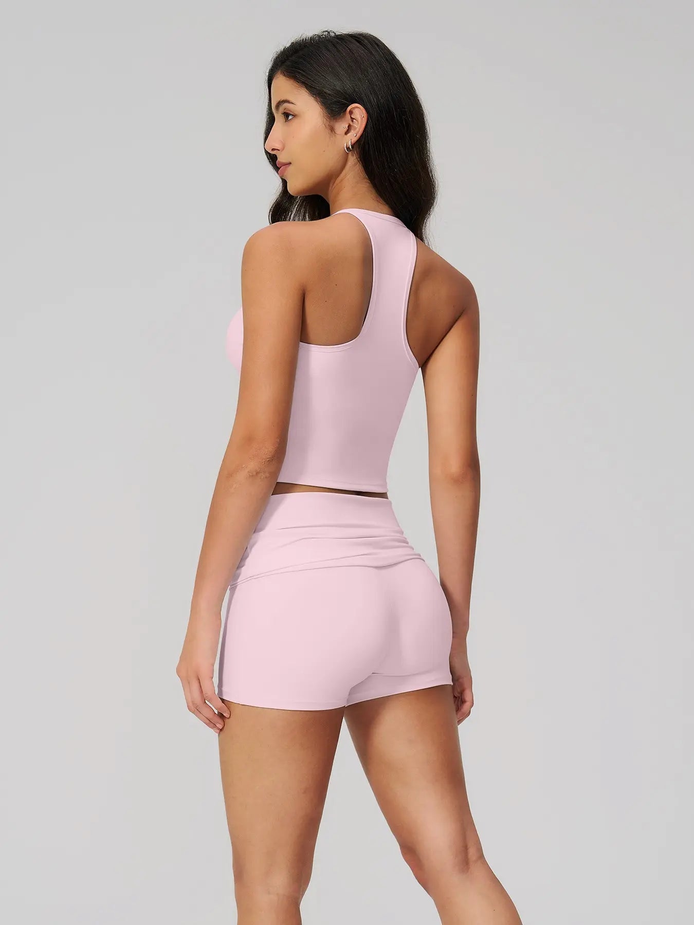 Cross-Border Fuzzy Yoga Set, Halter Backless High-End Fitness Running Sports Yoga Wear - image 5