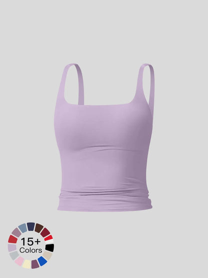 Women's Solid Color Sports Tank Top for Yoga & Gym
