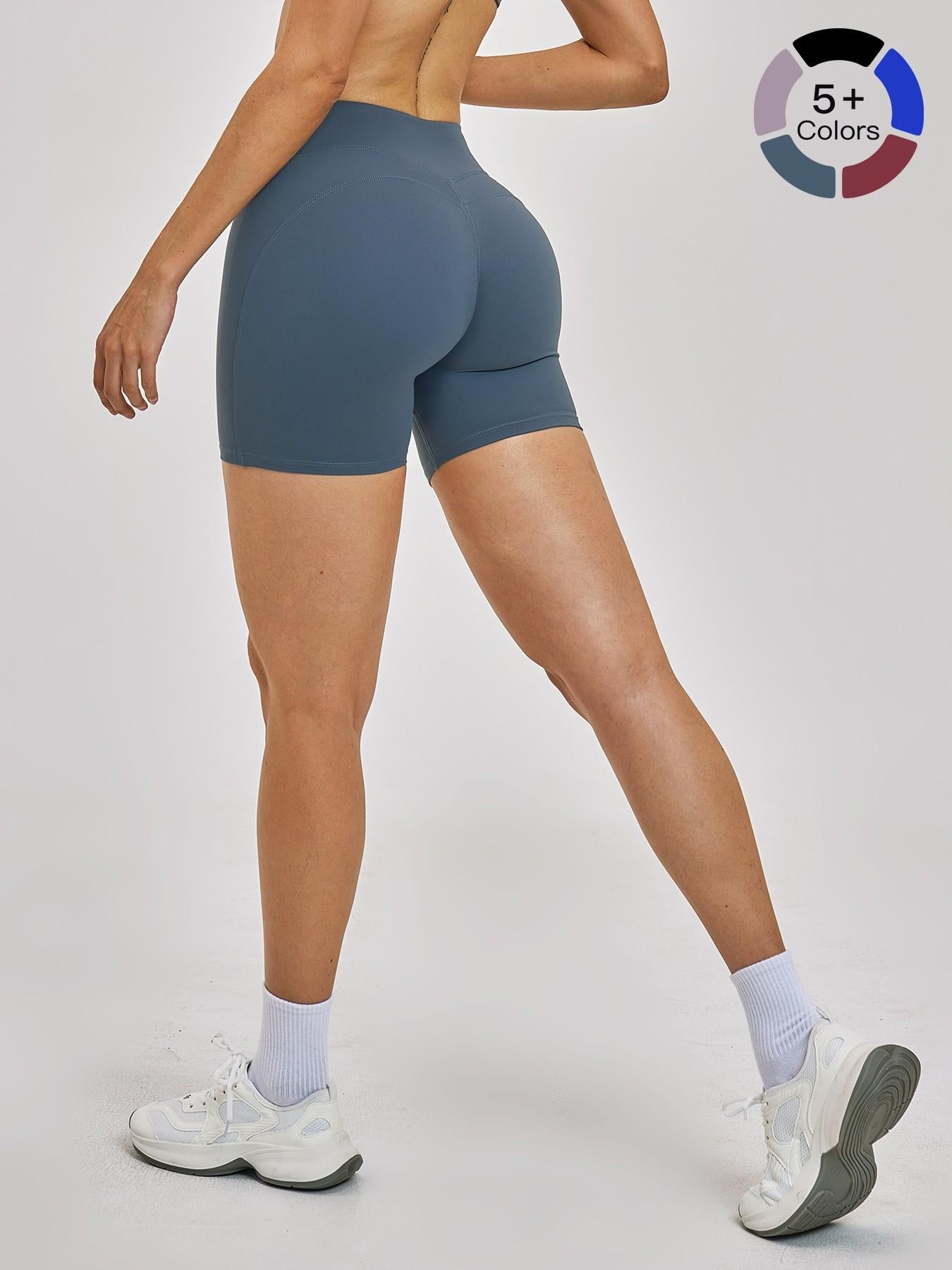 High-Waisted Fitted Yoga Shorts for Women, Cross-Border Flannel Sports Short Pants - image 18