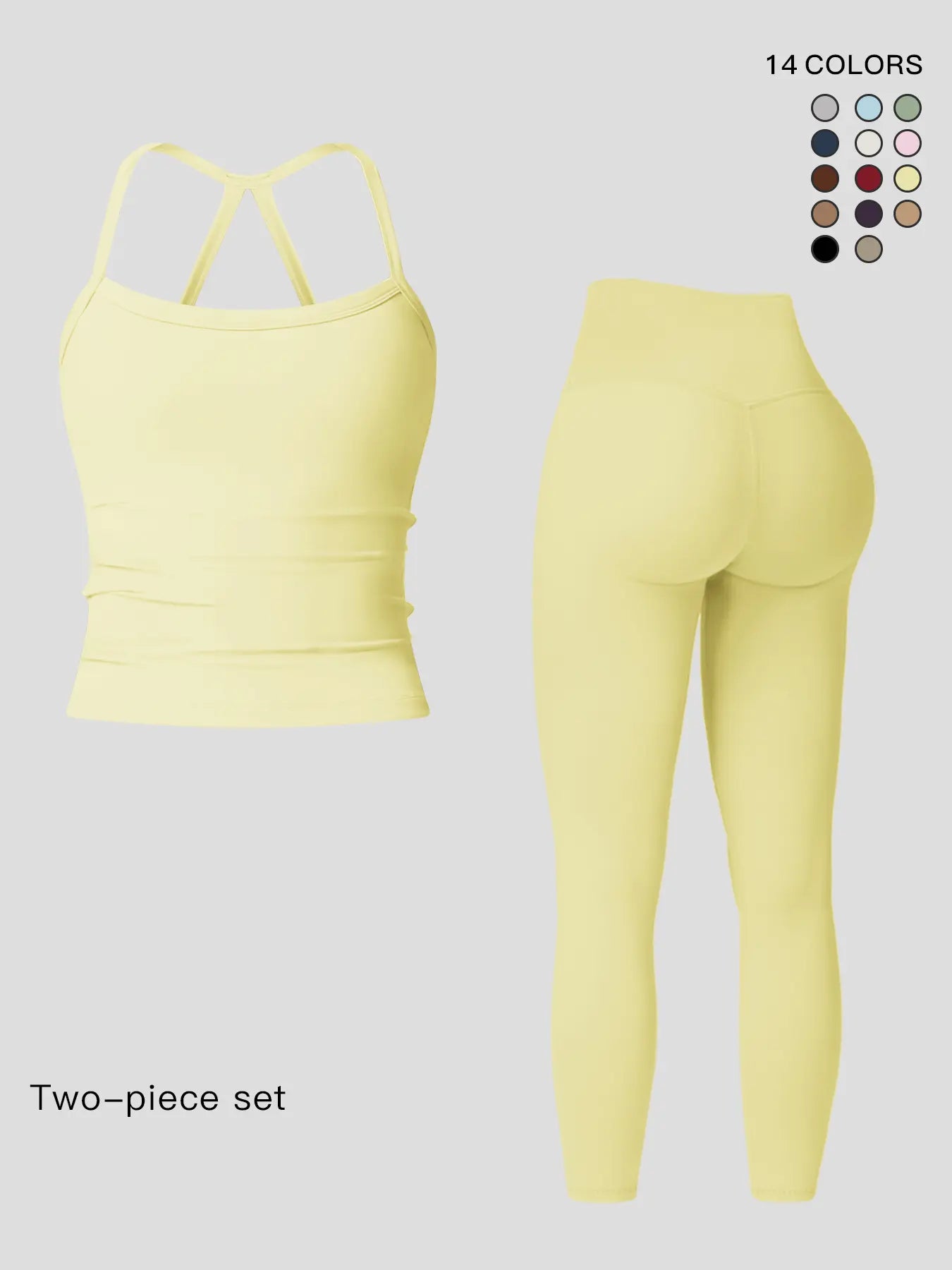 Women's Quick-Dry Yoga Vest Set, Activewear Workout Set