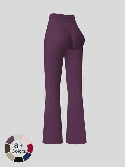 High Waist Yoga Pants, Fitted Wide Leg Bell Bottoms