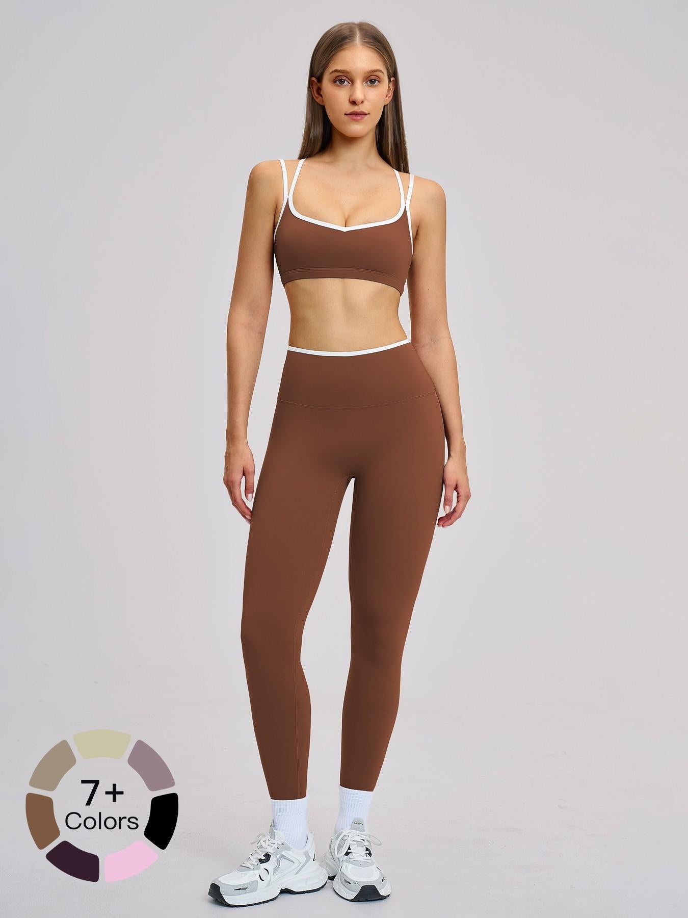 Women's Sporty Yoga Set, Solid Sports Sets - image 20