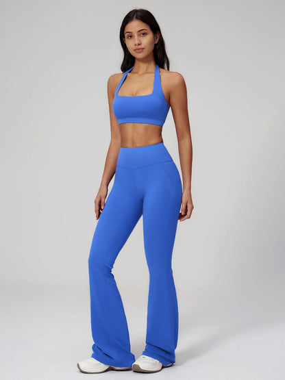 Cloud Sensory Backless Yoga Set, Halter Neck Tight Fit Quick-Dry Fitness Clothes - image 13