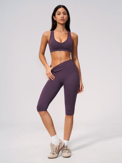 Seamless Yoga Workout Set, V-Neck Tight Fit Quick-Dry Moisture-Wicking High Waist Butt Lifting Sports… - image 16