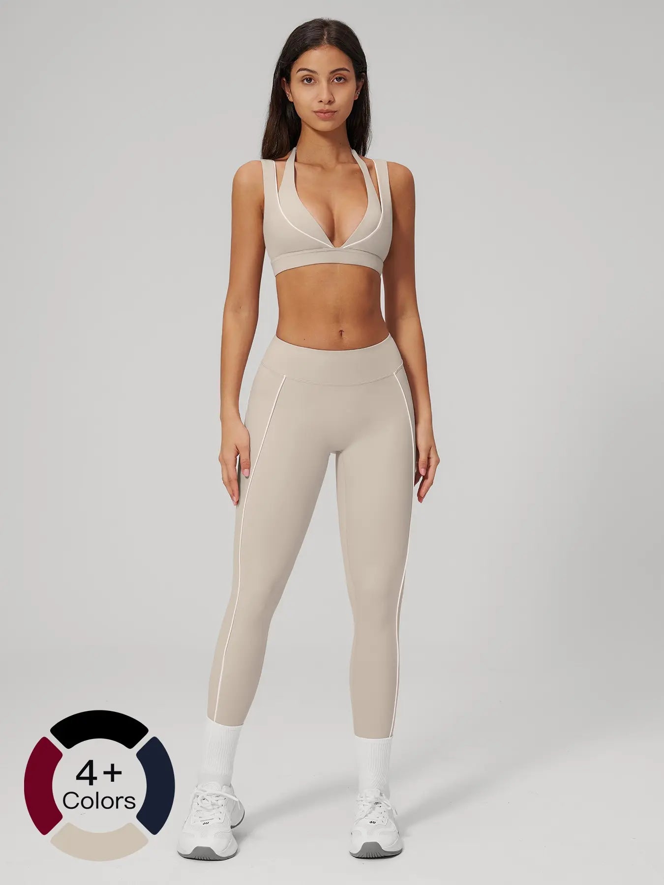 Women's Bare-Look Yoga Set, Bodycon Workout Set