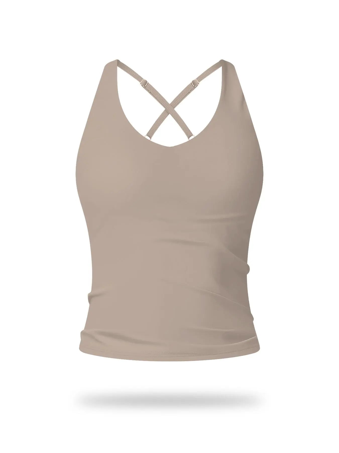 Women's Solid Color Criss Cross Back Sports Bra, Workout Bra - image 3
