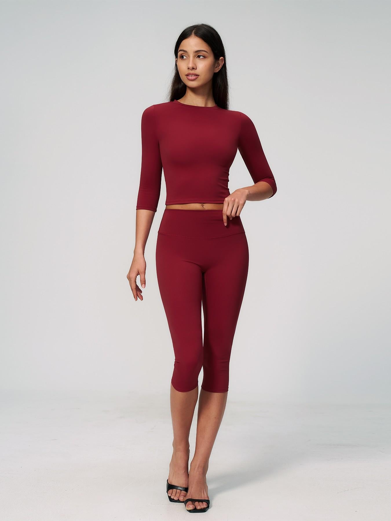 Women's New Fleece Sports Two-Piece Set, High-Waist Slim-Fit for Pilates - image 14