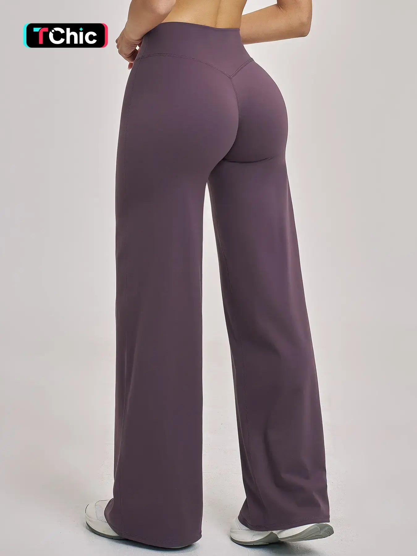 High Waist Flare Leg Yoga Pants, Casual Dance Workout Trousers