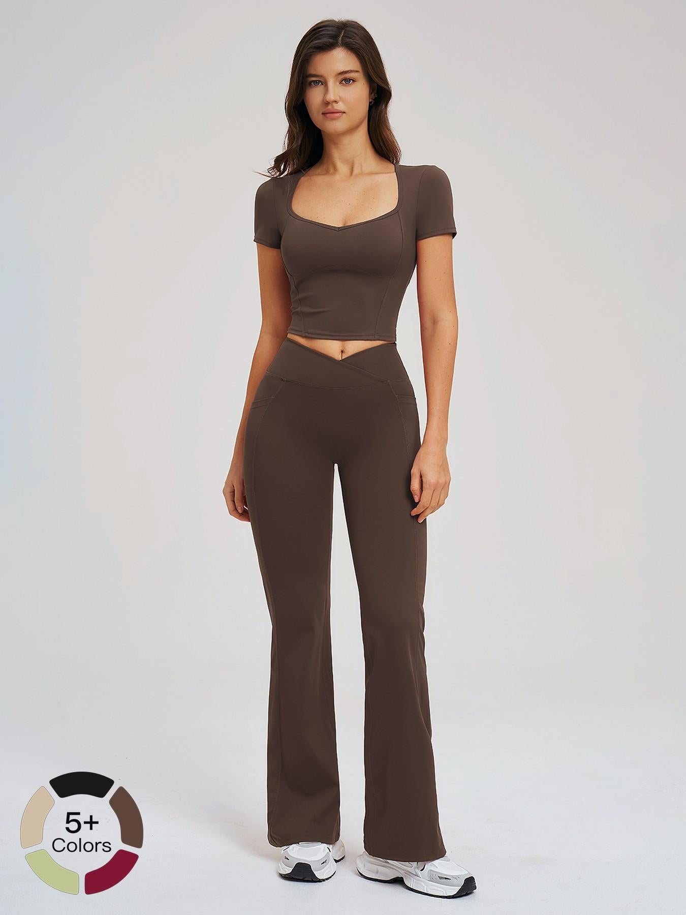 Women's Yoga Set, Naked Feeling Tight-Fitting Fashion Casual Outdoor Running Sports Suit - image 20
