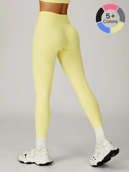Women's Seamless High-Waisted Yoga Pants, Tight-Fitting Tummy Control