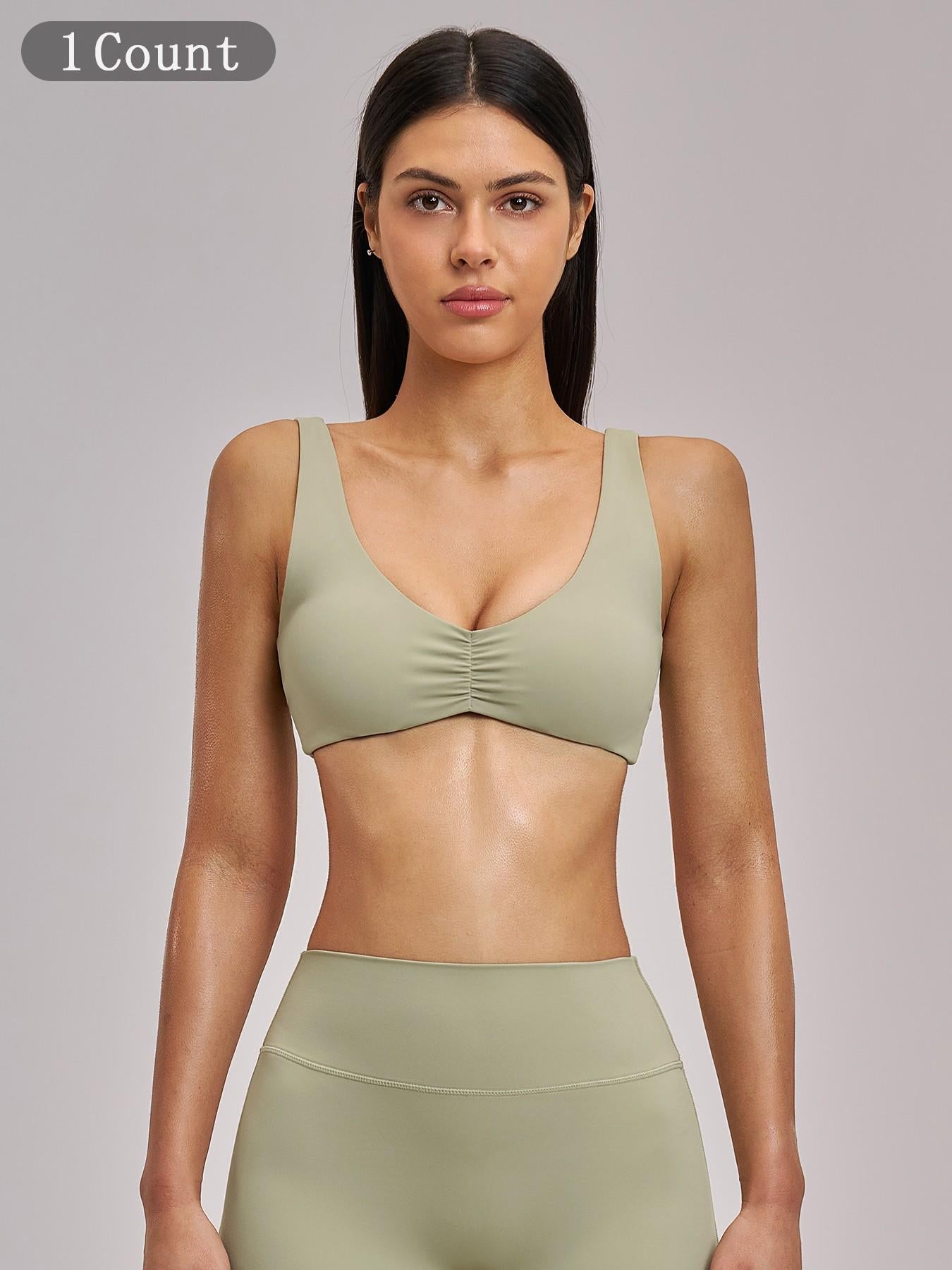 Sexy Backless Yoga Bra, Gathered Sports Running Fitness Underwear - image 9