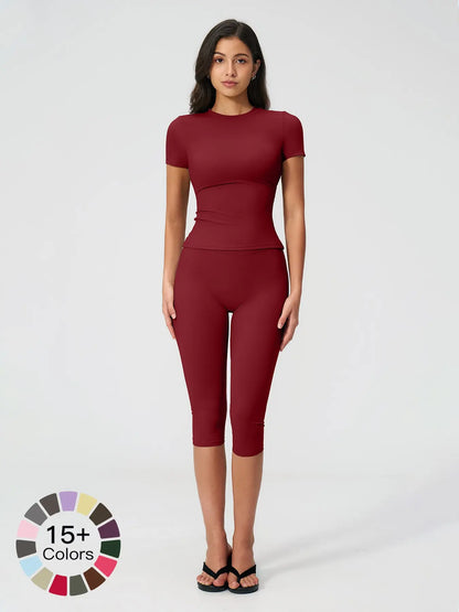 Breathable Tight Yoga Set, High Waist Quick-Dry Fitness Wear