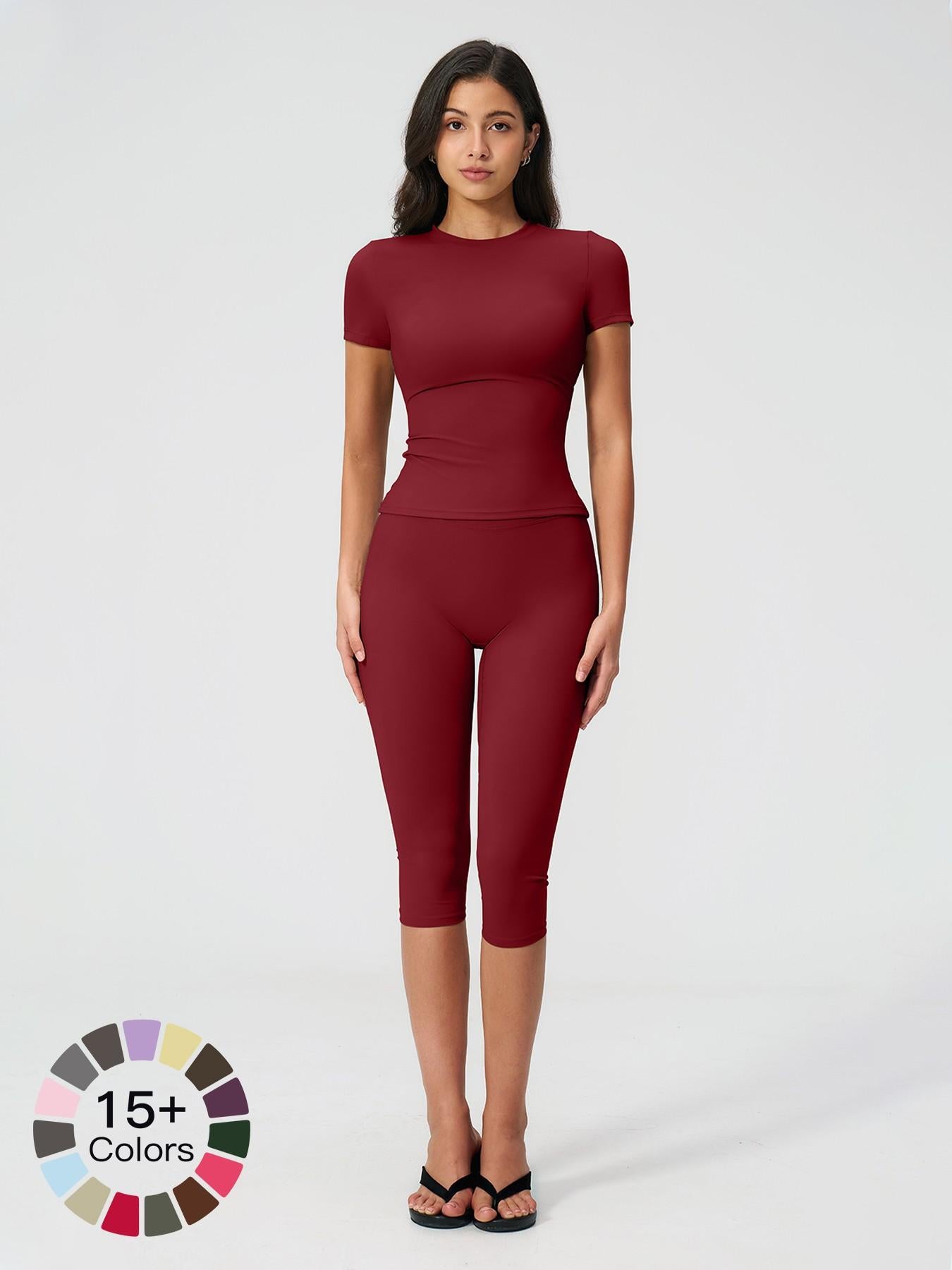 Breathable Tight Yoga Set, High Waist Quick-Dry Fitness Wear - image 29