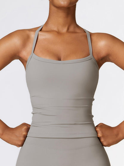 Women's Solid Backless Sports Cami Top, Quick Drying Breathable Sports Cami Top - image 13