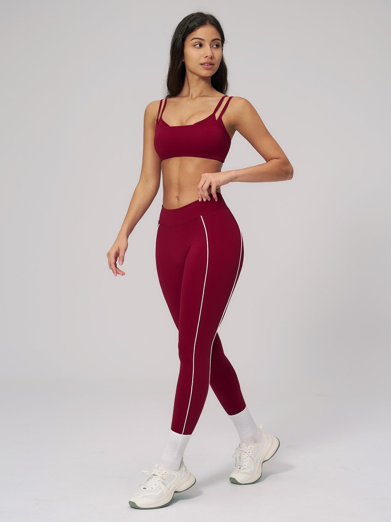 Women's Bare-Look Yoga Set, Contrast Stitching - image 15